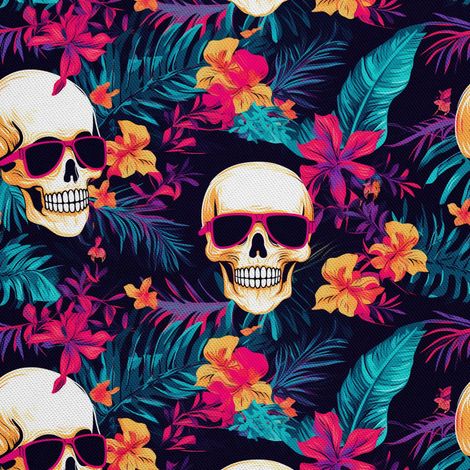 Tela Oxford decorativa para exteriores - Motivo de calavera I DX4903 (1/5)