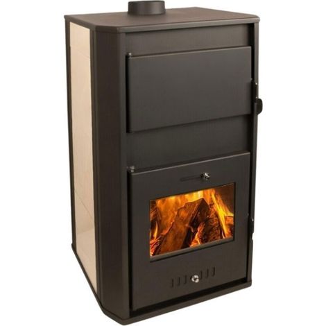 Poêle à bois bouilleur - BALKAN ENERGY - Bellarosa - 29,16 kW nominal - Gaine d'eau intégrée - Jusqu'à 150 m² (1/5)