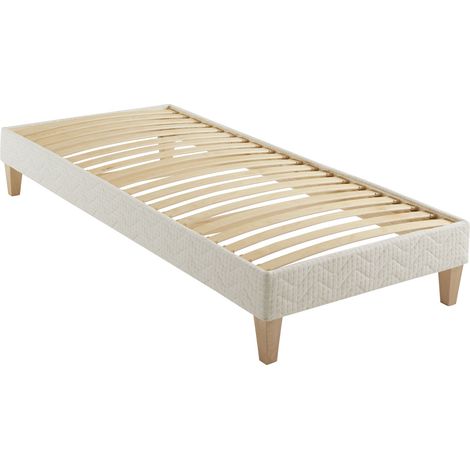 Sommier déco tapissier naturel écru Aube - SOMEO 70x190