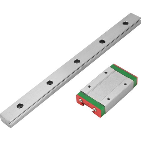 Linearführungsschiene LML15H, 200 mm lang, mit 1 verschiebbaren Verlängerungsblock.