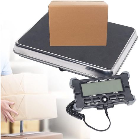 Balance de colis 200 kg / 50 g / balance postale / balance de table / balance plate-forme/Balance Numérique Écran LCD, plate-forme antidérapante en acier inoxydable de 31 x 25 cm, fonctionne sur batte