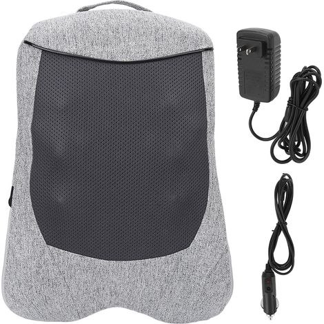 Coussin de massage chauffant électrique 3D à percussion, 6 têtes de massage, dossier pour voiture bureau maison, 110-240V prise US (1/5)