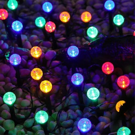 Lampe Solaire Extérieur Jardin, 5m 20 led Lampes Solaires Extérieures Jardin Étanches, Éclairage Extérieur Solaire,MultiColor (1/5)