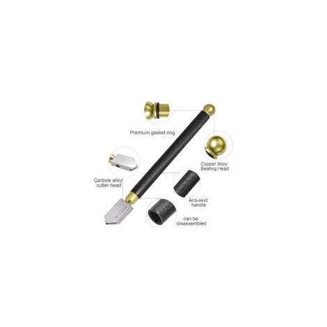 Professioneller Glasschneider, Glasschneidwerkzeug, Stiftform, schneidet Glas von 2 bis 20 mm Dicke zum Schneiden von Glas/Fliesen/Spiegeln/Mosaiken - Crezuo