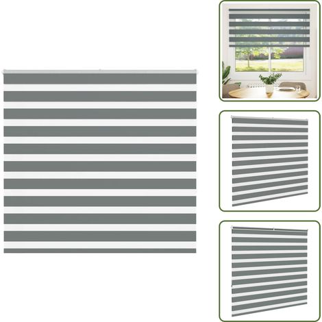 Zebrarollo Dunkelgrau 160x150cm Stoffbreite 155,9 cm Polyester - Zebra-Jalousie - Zebra-Jalousien - Zebra-Rollo - Doppelrollo (1/5)