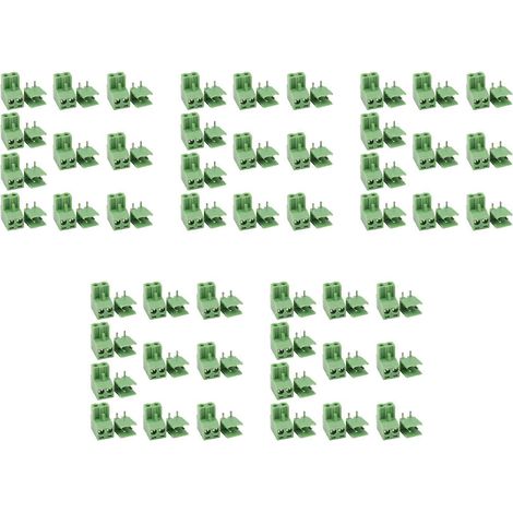 50 connecteurs de bornes pour circuits imprimés à insertion par vis, coudés, au pas de 5,08 mm (1/5)