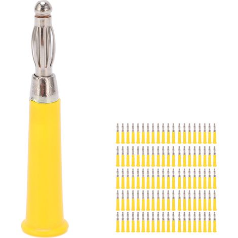 Lot de 100 connecteurs banane 4mm soudure laiton ABS zinc J.10010 jaune pour matériel industriel et équipement (1/5)