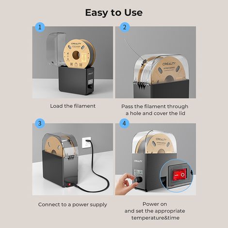 GARRYFIZH Boîte sèche-filament Creality 2.0 – Chauffage 360°, minuterie 24h, hygromètre – Pour PLA, ABS, PETG… (1/5)