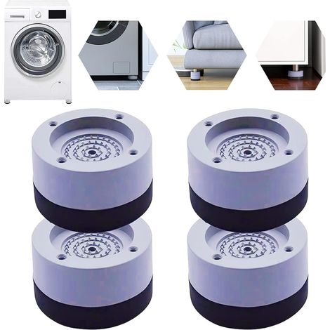 CSPARKV 4 Pack Anti Vibration Washing Machine Pads, Washing Machine Mats, Anti Vibration Washing Machine Pads, Universal Rubber Feet for Washing Machine and Dryer, Feet Shock Absorbers