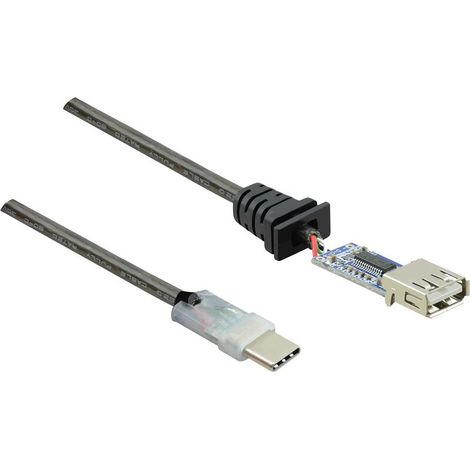 Trywise Câble USB USB 2.0 USB-C® mâle, USB-A femelle 7.50 m noir contacts dorés RF-4752800 Y481772 (1/3)