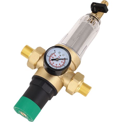 Régulateur de pression d'eau 1 po DN25, en laiton réutilisable pour la maison, avec filtre de lavage à contre-courant, raccords de compteur (1/5)