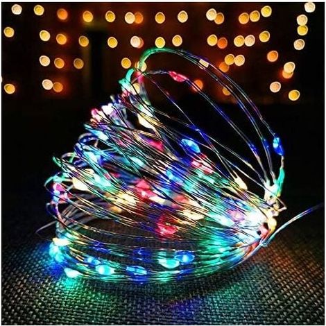 100 LED Copper Wire LED String Lights with USB Port 10m with Remote Control 8 Programs for Party, Christmas, Halloween, Wedding, Festival (Multicolor) [Energy Class A+] (1/5)