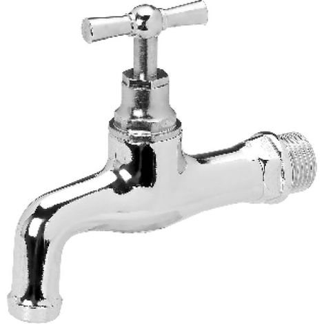 RUBINETTO A VITONE IN OTTONE CROMATO 1/2&quot