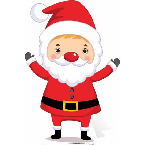 Figurine en carton Père Noël les bras levés -Haut 87 cm (1/4)