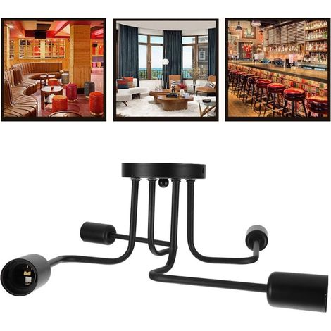 Lámpara colgante LED de estilo retro SJLERST 110-240V 4XE27, luminaria antigua para estudio, cafetería, bar, pasillo. (1/3)