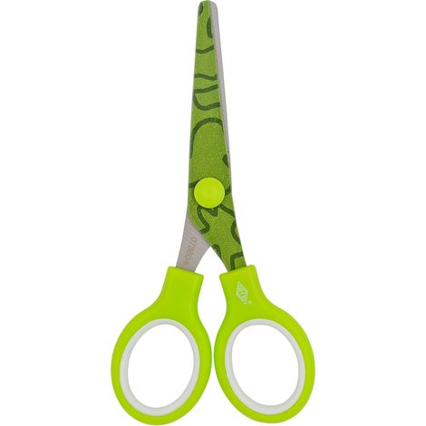 WEDO CISEAUX POUR ENFANTS FANTASY 13 CM VERT AVEC MOTIF, LAMES EN ACIER INOXYDABLE, POUR LES MAINS DES ENFANTS 73504