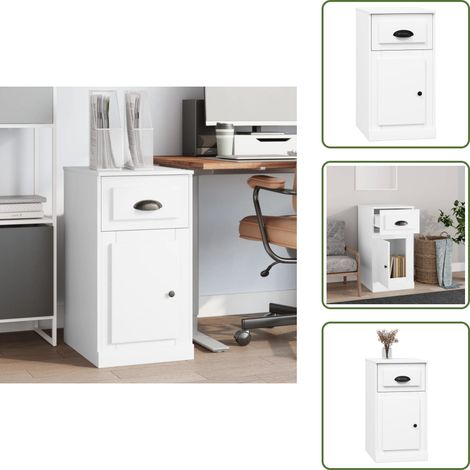 Muebles decorativos - vidaXL Armario auxiliar cajón madera contrachapada blanco 40x50x75 cm - Armario de almacenamiento