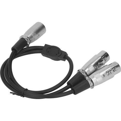 Câble répartiteur XLR mâle vers double XLR femelle à faible perte en Y pour haut-parleurs, microphones et lecteurs DVD, 50 cm (19,7 pouces). (1/5)