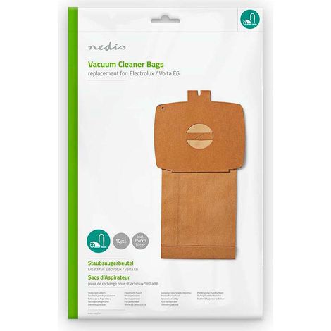 Nedis DUBG110ELE10 bolsas aspiradora marrón pack 10