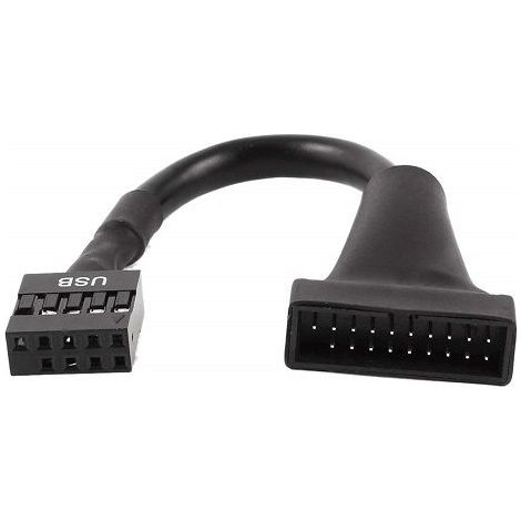 Cable USB 2.0 de 9 pin a USB 3.0 de 20 pin 0.15 M Negro (1/2)