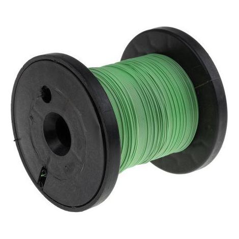 Fil électrique RS PRO, 0,12 mm² 26 AWG, 300 V, ETFE Vert, 50m ( Prix pour Bobine de 50 Mètres )