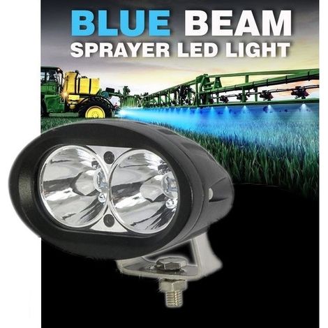 Éclairage de travail LED pour la rampe d'un pulvérisateur — lampe spot/projecteur, halogène, lumière bleue, 12V–24V
