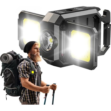 Set di 2 torce a LED magnetiche con portachiavi, portatili con apribottiglie, solubili per il campeggio