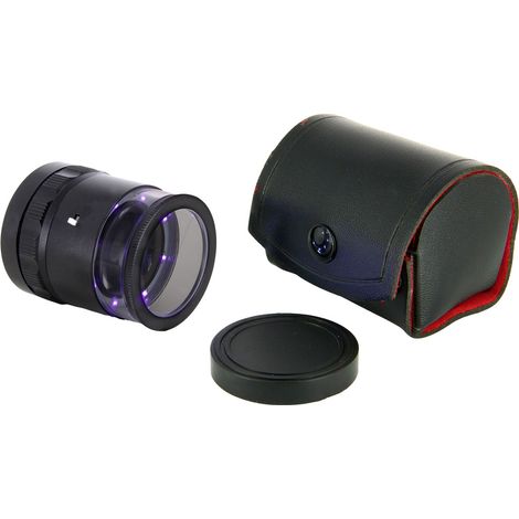 Ideal Tek LE.003UV.ITU 10X Lupe mit mm-Skala, 8 UV LED Handlupe mit LED-Beleuchtung Vergrößerungsfak