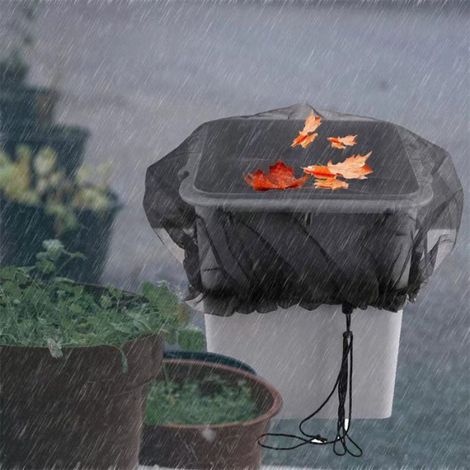 2 Pcs Filet Protection Citerne Eau - Anti Feuilles & Moustiques, Couvercle Ajustable avec Cordon Serrage pour Réservoir Pluie 60 cm (1/5)