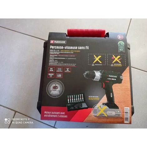 Perceuse Visseuse - PARKSIDE - PABS20-LI-E6 - Sans fil - 20 Volts - Neuve dans son emballage d'origine