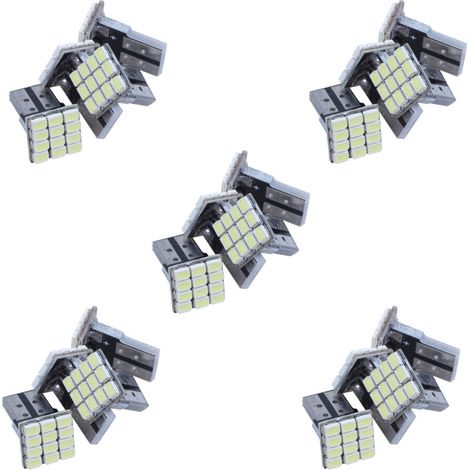 Bombilla LED blanca para coche T10 W5W Canbus, 12-SMD 1206, 12V, 20 unidades (1/2)