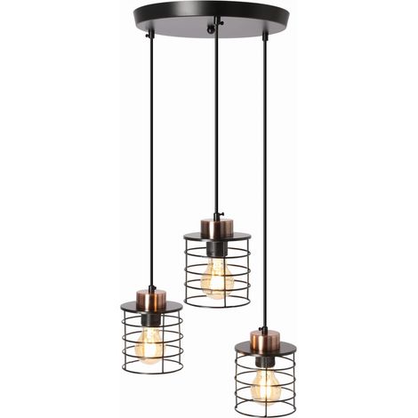 Suspension Candellux GLOB noire 3xE27 métal Ø37cm IP20