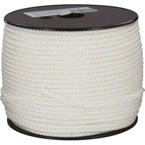 Filo di nylon intrecciato bianco 4mm x 100m