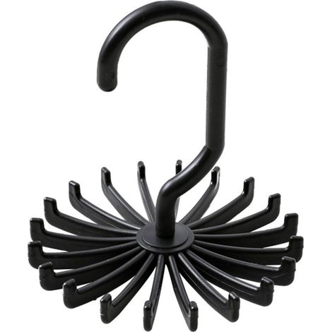 Peut contenir 20 bretelles châle porte-cravates détient cravates réglables sangle écharpe cintre crochet cravate écharpe sac de rangement 1 pièces (noir) (1/5)