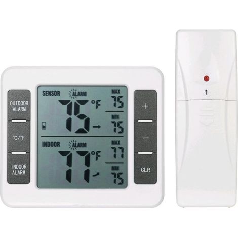 1 Piece Wireless Refrigerator Freezer Thermometer with 1 Sensors - Min/Max Sound Alarm (1/5)