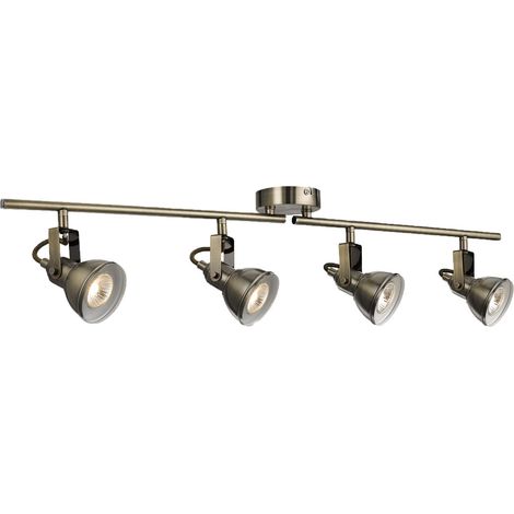 Barre de 4 Spots FOCUS Laiton antique GU10 maxi 50w (1/3)