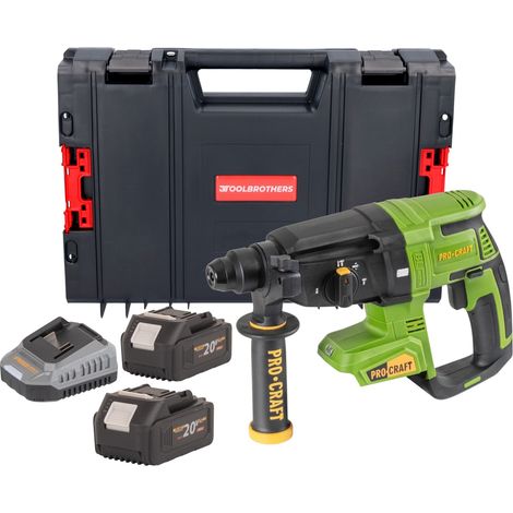 Martello perforatore a batteria Procraft PHA40bb 20 V 2,6 J SDS plus Brushless + 2 batterie da 4,0 Ah + caricabatterie + valigetta RHINO (1/5)