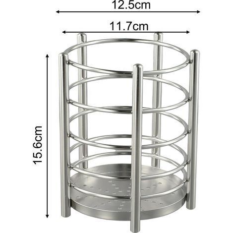 Porte-ustensiles de cuisine, égouttoir à ustensiles en acier inoxydable, égouttoir de comptoir, porte-couverts, range-fourchettes, couteaux, cuillères, baguettes (1/5)