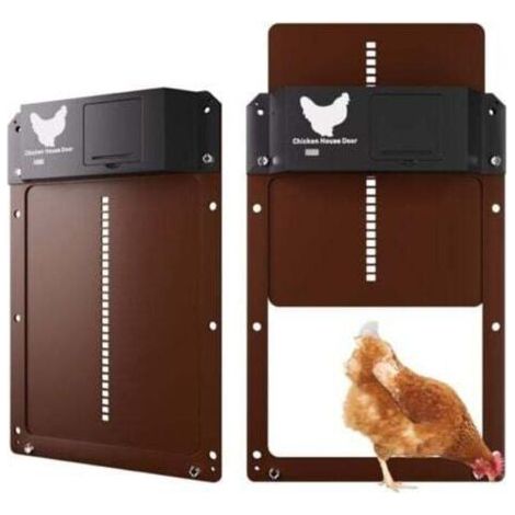 Nouveau Porte Automatique Poulailler, Automatique Etanche avec Capteur de Lumière Porte De Poulailler Automatique à Induction à Pile (1/2)