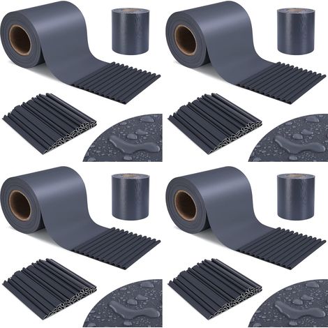 TLSUNNY Bande Brise-Vue en PVC pour clôture - 200 m x 19 cm - avec 140 Clips de Fixation - Opaque - Coupe-Vent - Anti-UV - 450 g/m² - Gris foncé (1/5)