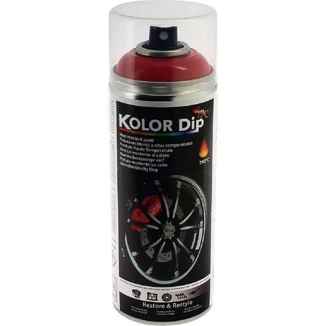 Bombe peinture etrier rouge resistante a la chaleur 400ml - KolorDip