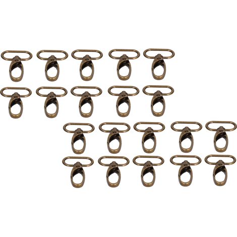 Lot de 20 crochets mousqueton pivotants 360°, résistants à l'usure, faciles à installer, pour cordon et sac à main. (1/5)
