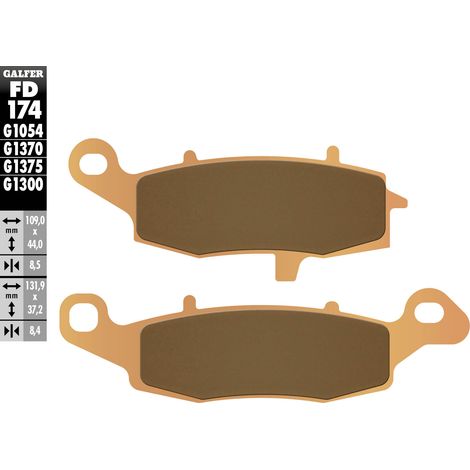 Plaquettes de frein Galfer KH229 en métal fritté (or) Sport