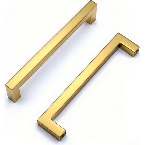 Poignee de Meuble Cuisine, Doré Poignées de Porte pour Placard en Acier Inoxydable trou Distance 160mm 2 Unités Boutons de Tiroir avec Vis (1/5)