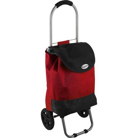 King Home TROLLEY SPESA ROSSO BICOLOR impermeabile 32x25x88h cm rosso/nero (1/4)