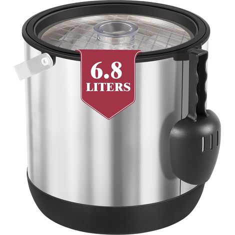 Seau a glacon en acier inoxydable de 6,8 litres avec couvercle et pelle, seau a glacon isotherme double paroi pour les bars à cocktails et les fêtes (1/5)