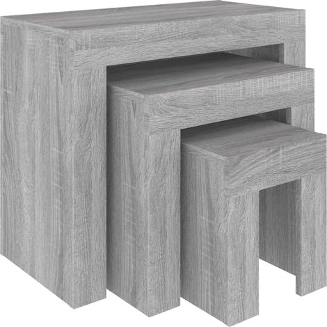 Maison Exclusive - Mesas de centro apilables 3 pzas madera ingeni