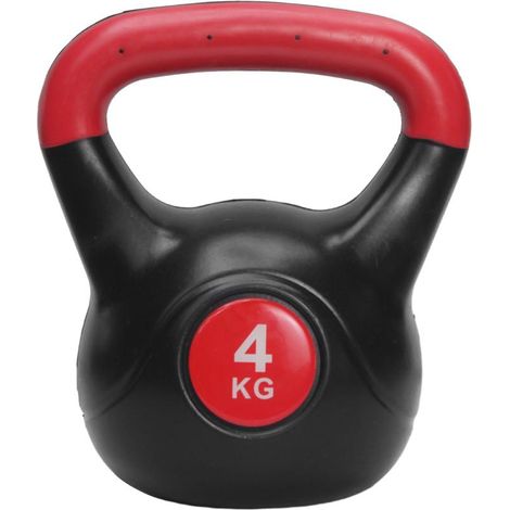 FITPADDY Kettlebell 4 kg Nero e Rosso KB1X4 Attrezzatura Fitness per Allenamento (1/5)