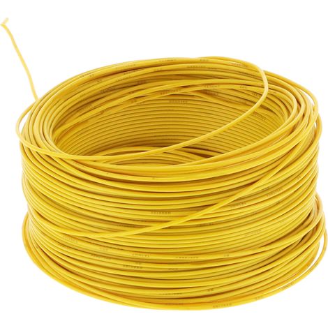 Câble électrique souple 7 brins cuivre isolé 100 mètres jaune 300V AC pour câblage domestique