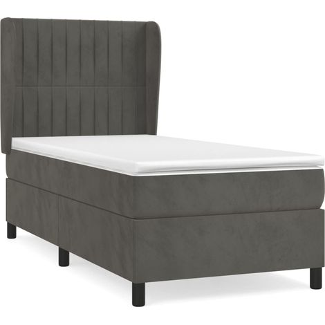 Maison Exclusive - Boxspringbett mit Matratze Dunkelgrau 90x190 c